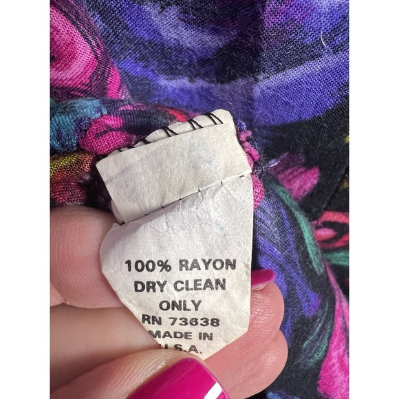 Ellen Figg Vintage Floral Short Sleeve V-Neck Button Down Blazer Women's Size 12 - Picture 4 of 6